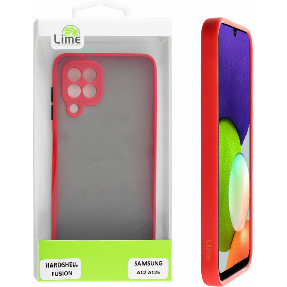 Lime ���� Samsung A12 A125/A12 Nacho A127 6.5'' Hardshell Fusion Camera Guard Red With Black Keys - (5205308307089)