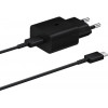 Samsung Fast Travel Charger 15W + Type C Data Cable Black - (EP-T1510XBEGEU)