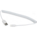 Cablexpert ������� Micro Usb Spiral , 1.8m White - (CC-mUSB2C-AMBM-6-W)