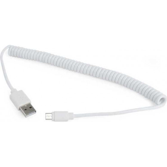 Cablexpert ������� Micro Usb Spiral , 1.8m White - (CC-mUSB2C-AMBM-6-W)