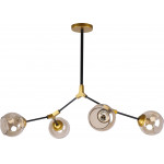 Homelighting KQ 51454/4 CONELLY BLACK, BRASS AND HONEY PENDANT �3 - (77-8105)