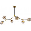 Homelighting KQ 51454/6 CONELLY BLACK, BRASS AND HONEY PENDANT �3 - (77-8106)