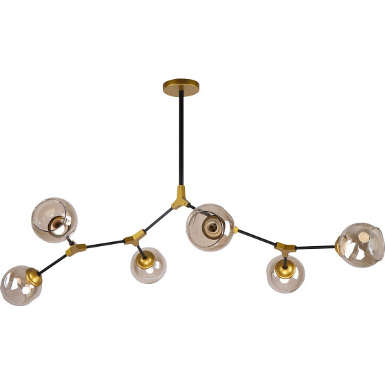 Homelighting KQ 51454/6 CONELLY BLACK, BRASS AND HONEY PENDANT �3 - (77-8106)