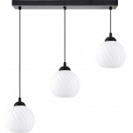 Homelighting KQ 8865-3 SWIRL BLACK PENDANT WITH WHITE GLASSES - (77-8198)
