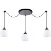 Homelighting KQ 8865-3A SWIRL BLACK PENDANT WITH WHITE GLASSES - (77-8199)