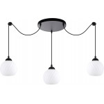 Homelighting KQ 8865-3A SWIRL BLACK PENDANT WITH WHITE GLASSES - (77-8199)