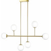 Homelighting SE 110-6 PRATO PENDANT BRASS GOLD WITH 6 OPAL GLASSES �15 �4 - (77-4491)