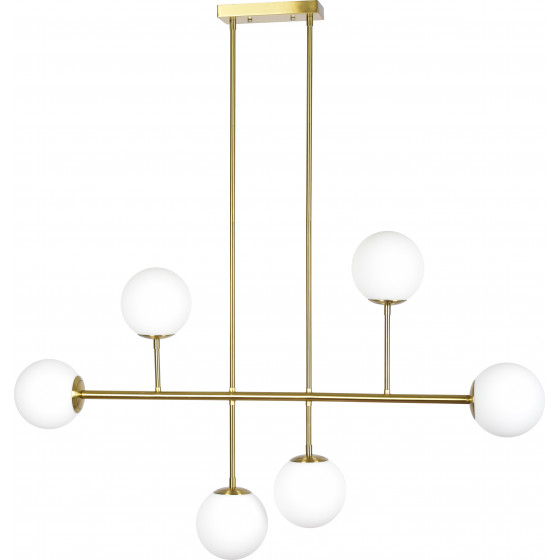 Homelighting SE 110-6 PRATO PENDANT BRASS GOLD WITH 6 OPAL GLASSES �15 �4 - (77-4491)