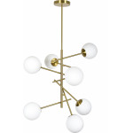 Homelighting SE 110-7 PRATO PENDANT BRASS GOLD WITH 7 OPAL GLASSES �15 �4 - (77-4492)