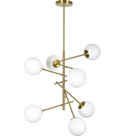 Homelighting SE 110-7 PRATO PENDANT BRASS GOLD WITH 7 OPAL GLASSES �15 �4 - (77-4492)