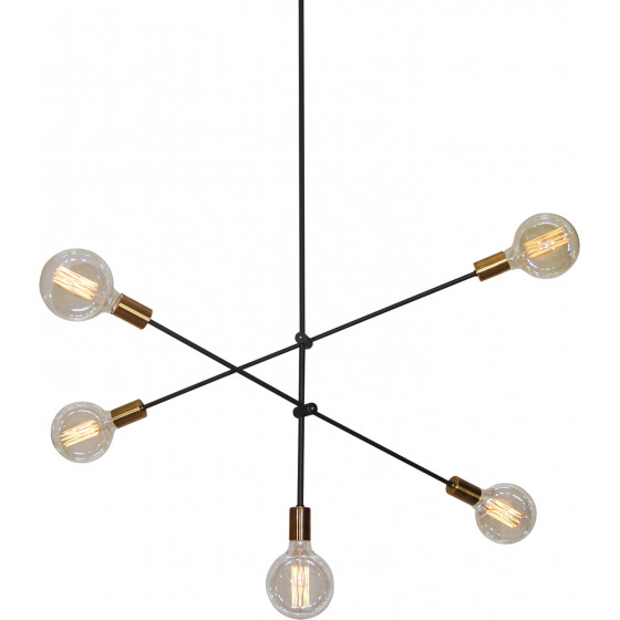 Homelighting SE 136-5 CODY PENDANT BLACK & BRUSHED BRASS �4 - (77-3535)