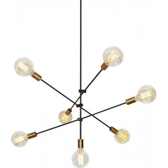 Homelighting SE 136-7 CODY PENDANT BLACK & BRUSHED BRASS �4 - (77-3534)