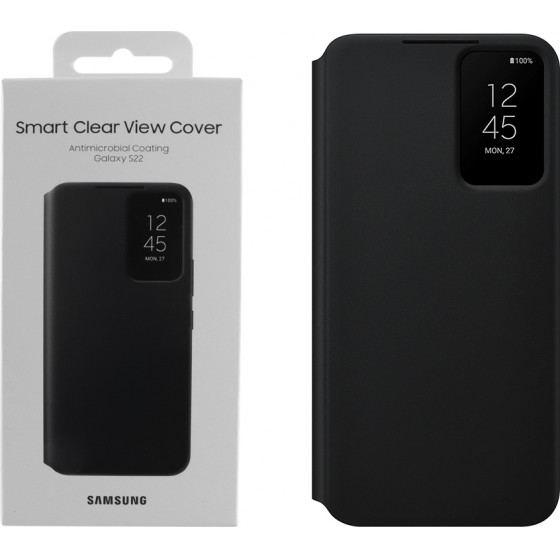 Samsung ���� S22 5G S901 Clear View Cover Black - (EF-ZS901CBEGEE)