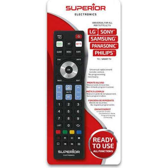 Superior Replacement Remote Control For READY5SMart (SAM,LG,SONY,PHIL,PANA) - (SUPTRB019)