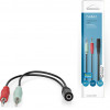 Nedis CAGB22160BK02 Stereo Audio Cable 3.5mm Female - 2x 3.5mm Male 0.12m BLACK