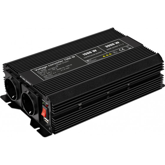 GOOBAY inverter ����������� 12V �� 230V, 1500W, USB 2.1A - (58884)