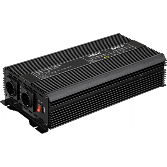 GOOBAY inverter ����������� 12V �� 230V, 3000W, USB 2.1A - (58892)