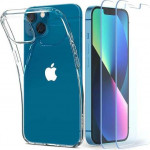 Spigen ���� TPU Liquid Crystal (1 ���) & Tempered Glass TR Slim (2 ���) Apple iPhone 13 Crystal Pack ������� - (ACS03638)