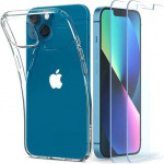 Spigen ���� TPU Liquid Crystal (1 ���) & Tempered Glass TR Slim (2 ���) Apple iPhone 13 mini Crystal Pack ������� - (ACS03639)