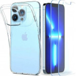 Spigen ���� TPU Liquid Crystal (1 ���) & Tempered Glass TR Slim (2 ���) Apple iPhone 13 Pro Max Crystal Pack ������� - (ACS03636)