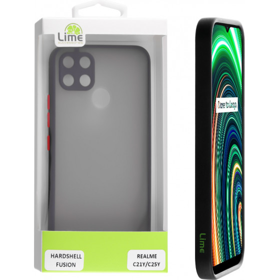 Lime ���� Realme C21Y/C25Y 6.5'' Hardshell Fusion Camera Guard Black With Red KEYS