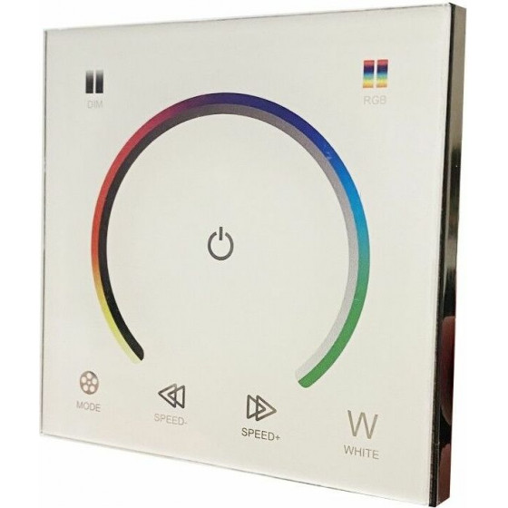 Avide LED Strip 12V 144W RGB Touch Remote and Controller White - (ABLS12VTPRGB-144W-W)