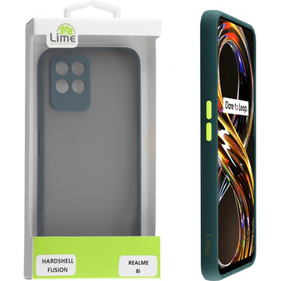 Lime ���� Realme 8i 6.5'' Hardshell Fusion Camera Guard Green With Yellow KEYS