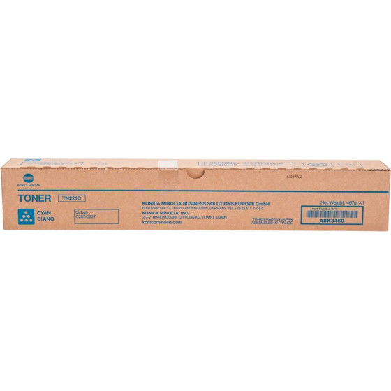 KONICA MINOLTA BIZHUB C227/287 TONER CYAN - (A8K3450)