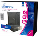 MediaRange CD Jewelcase for 1 Disc 10.4mm Black Tray (5 Pack) - (BOX31)