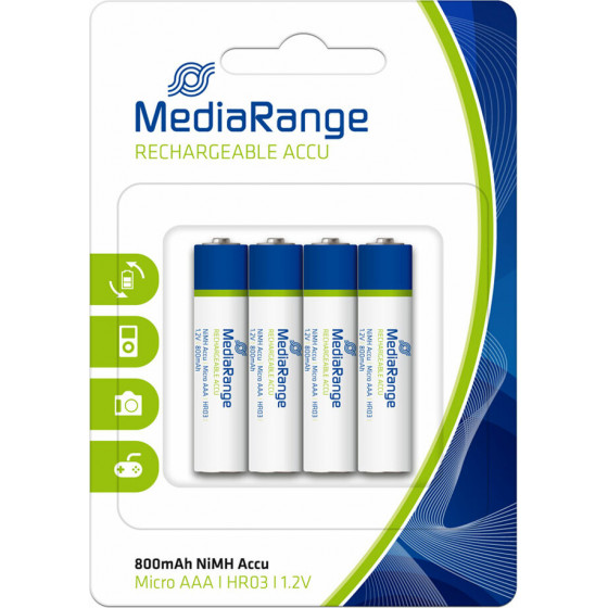 MediaRange ���������������� �������� NiMH Accus AAA 1.2V (HR03) (4 Pack) - (MRBAT120)