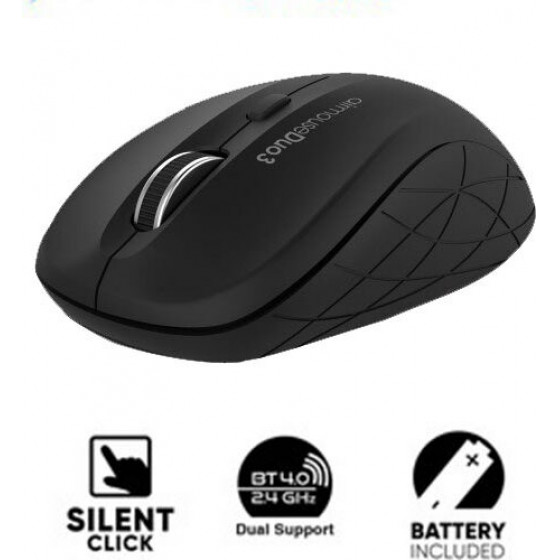 Alcatroz Bluetooth 4.0/Wireless Mouse Duo 3 Silent Black - (AMD3SB)