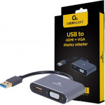 Cablexpert 4K Usb To Hdmi + Vga Display Adapter Space Grey Retail Pack - (A-USB3-HDMIVGA-01)