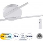 GloboStar Draco ��������� ������ �������� Linear Design Led Cct 36W 4428lm 120� Ac 220-240V - �������� �������� ���� ���������������� All In One ����� 6000k+������ 4500k+����� 2700k Dimmable �50 x �6cm - ����� - 3 Years Warranty - (61092)