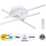 GloboStar Draco ��������� ������ �������� Linear Design Led Cct 45W 5535lm 120� Ac 220-240V - �������� �������� ���� ���������������� All In One ����� 6000k+������ 4500k+����� 2700k Dimmable �50 x �11cm - ����� - 3 Years Warranty - (61094)