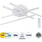 GloboStar Draco ��������� ������ �������� Linear Design Led Cct 60W 7380lm 120� Ac 220-240V - �������� �������� ���� ���������������� All In One ����� 6000k+������ 4500k+����� 2700k Dimmable �60 x �11cm - ����� - 3 Years Warranty - (61096)