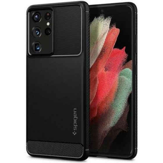 Spigen ���� Soft TPU Rugged Armor Samsung G998B Galaxy S21 Ultra 5G ����� - (ACS02349)