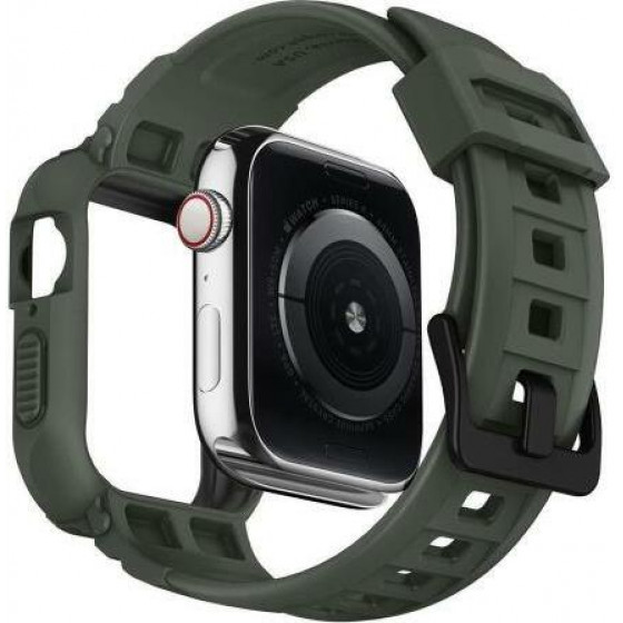 Spigen ���� TPU & ������� Rugged Armor Pro Apple Watch 4/ 5/ 6/ 7/ SE 44mm ���� - (062CS26016)