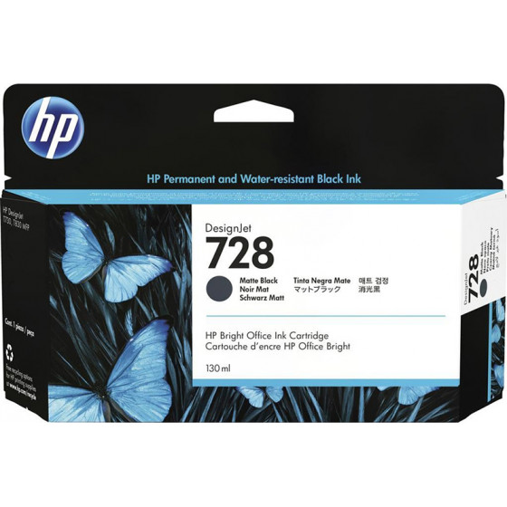 HP ������ Inkjet No.728 Matte Black - (3WX25A)