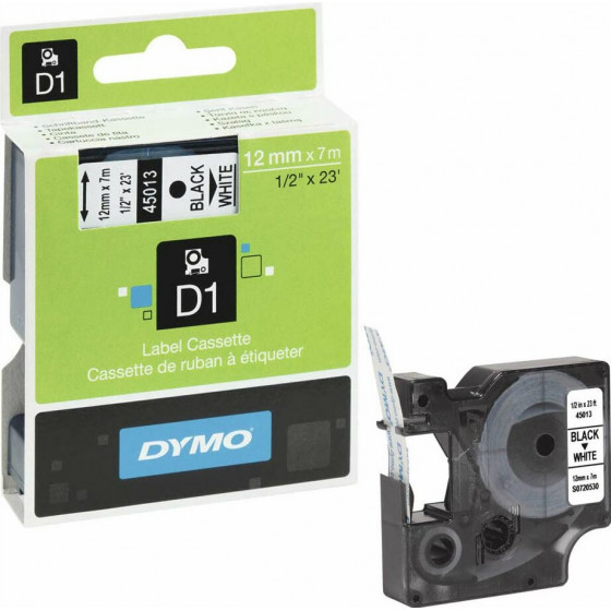 Dymo ������ ������������� D1 45013 12mmx7m Black on White - (S0720530)