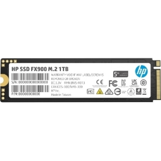 HP Ssd M.2 Nvme PCI-E 1TB FX900 M.2 2280, Nvme PCI-E GEN4x4, Read 5000MB/s, Write 4800MB/s, IOPS: Up To 828K/663K, 5YW. - (57S53AA)