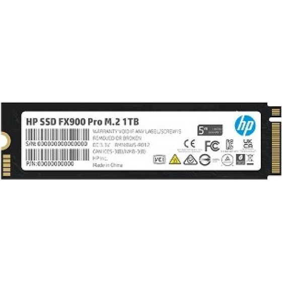 HP Ssd M.2 Nvme PCI-E 1TB FX900 Pro M.2 2280, Nvme PCI-E GEN4x4, Read 7400MB/s, Write 6400MB/s, IOPS: Up To 1014K/1079K, 5YW. - (4A3U0AA)