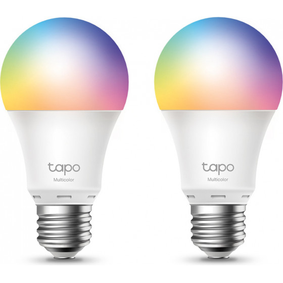 TP-Link Smart ����� Led TAPO-L530E WiFi, 8.7W E27, 2500K-6500K RGB, 2��� - (TAPO-L530E-2PACK)
