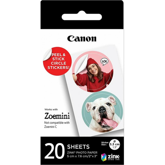 Canon ZINK/Circle Paper 20SH For Zoemini - (4967C003AA)