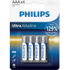 PHILIPS Ultra ��������� ��������� LR03E4B/10, AAA LR03 1.5V, 4��� - (LR03E4B-10)