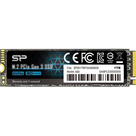 Silicon Power SSD PCIe Gen3x4 P34A60 M.2 2280, 1TB, 2.200-1.600MB/s - (SP001TBP34A60M28)