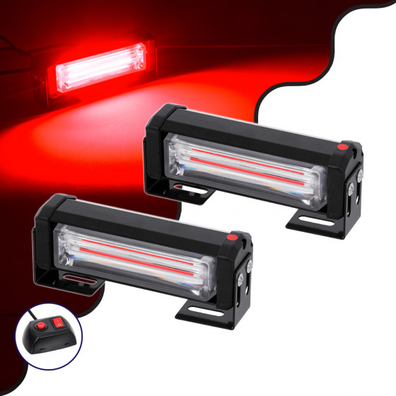 GloboStar PRO Series ��� 2 x ������ �������� �������� ������������� ��� ���������� & ������� 13 ������������ �������� STROBE LED CREE CXB COB 18W DC 10-30V ��������� IP65 ������� - (85024)