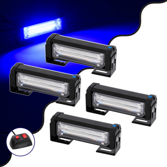 GloboStar PRO Series ��� 4 x ������ �������� �������� ���������� ��� ���������� & ������� 13 ������������ �������� STROBE LED CREE CXB COB 36W DC 10-30V ��������� IP65 ���� - (85032)