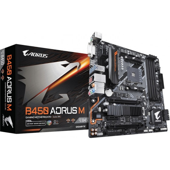 GIGABYTE MOTHERBOARD AM4 ,MATX - (B450 AORUS M)