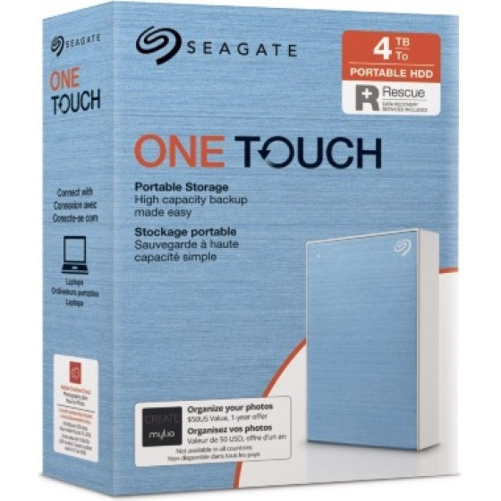 SEAGATE HDD EXT ONE TOUCH DRIVE 4T,USB3,BLUE,2.5'' - (STKC4000402)