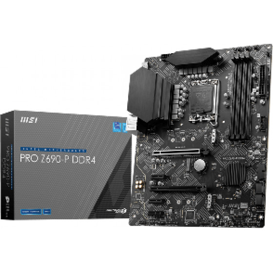 MSI MB SOCKET INTEL LGA1700 12th GEN, CS INTEL Z690, 4 DIMM SOCKETS DDR4, DP/HDMI, LAN INTEL 2.5G, ATX, 3YW. - (PRO Z690-P DDR4)